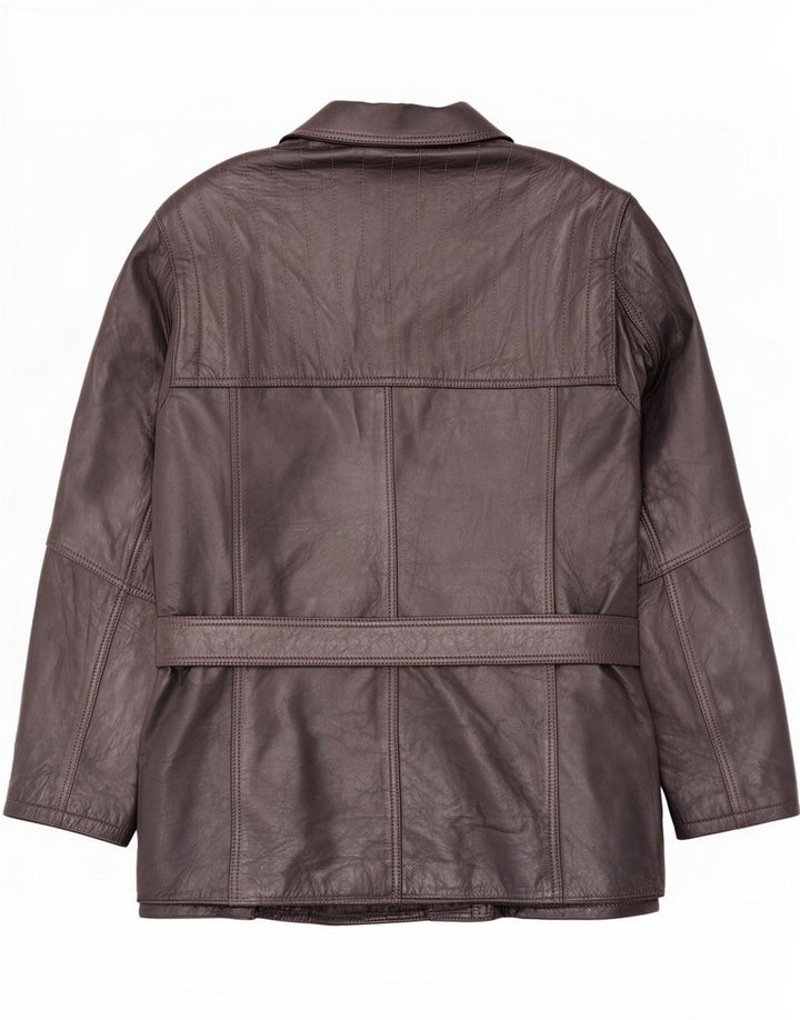 Jaqueta de couro masculina vintage IT 50 grande marrom