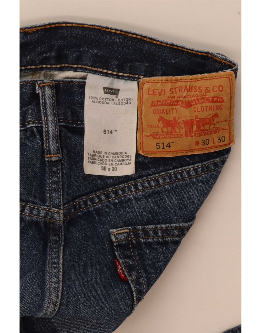 Levi's Masculino 514 Straight Jeans W30 L30 Azul Algodão