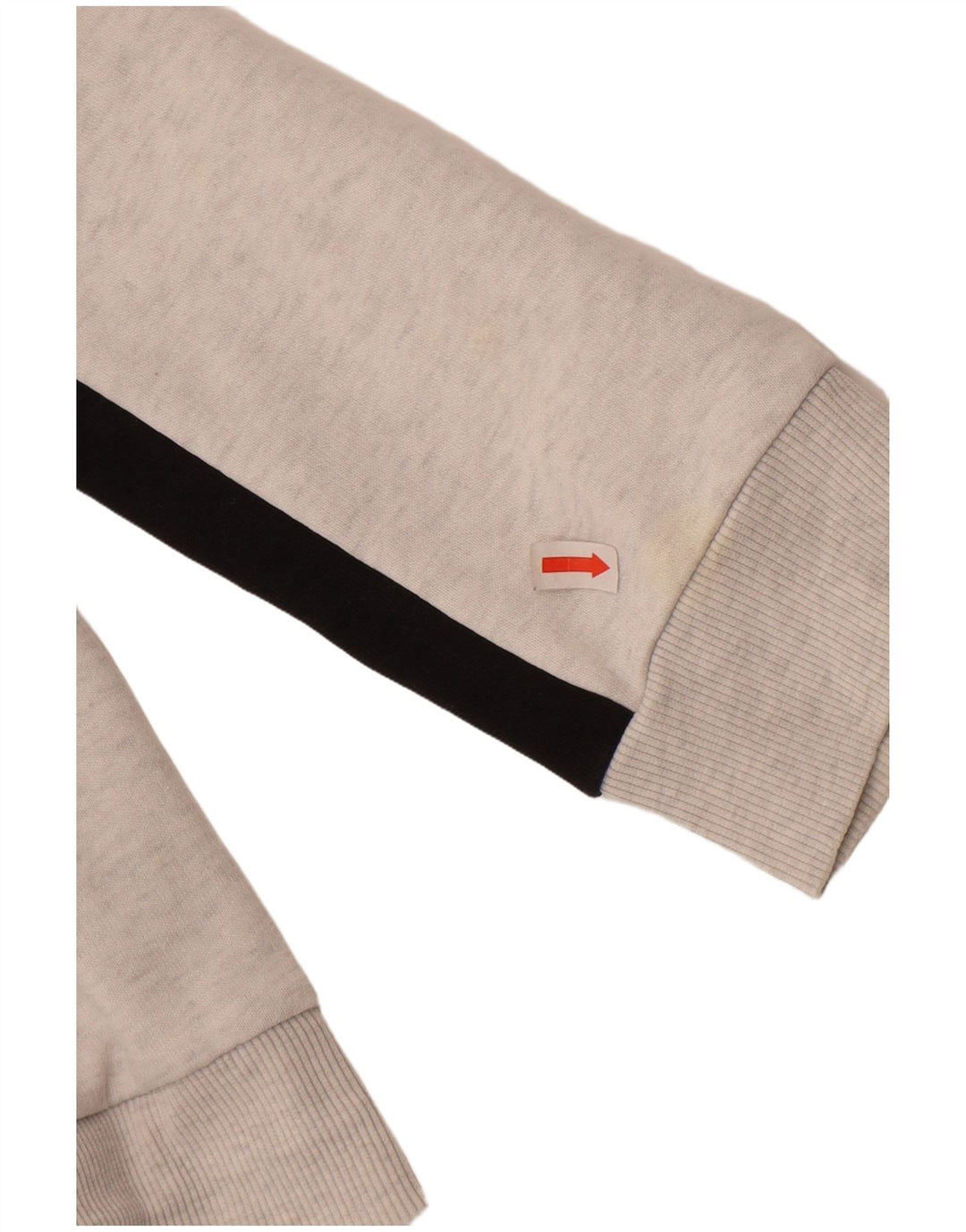 Suéter masculino Puma com capuz e zíper gráfico cinza médio algodão colorblock