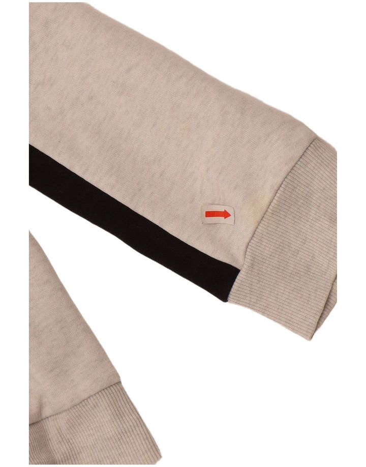 Suéter masculino Puma com capuz e zíper gráfico cinza médio algodão colorblock