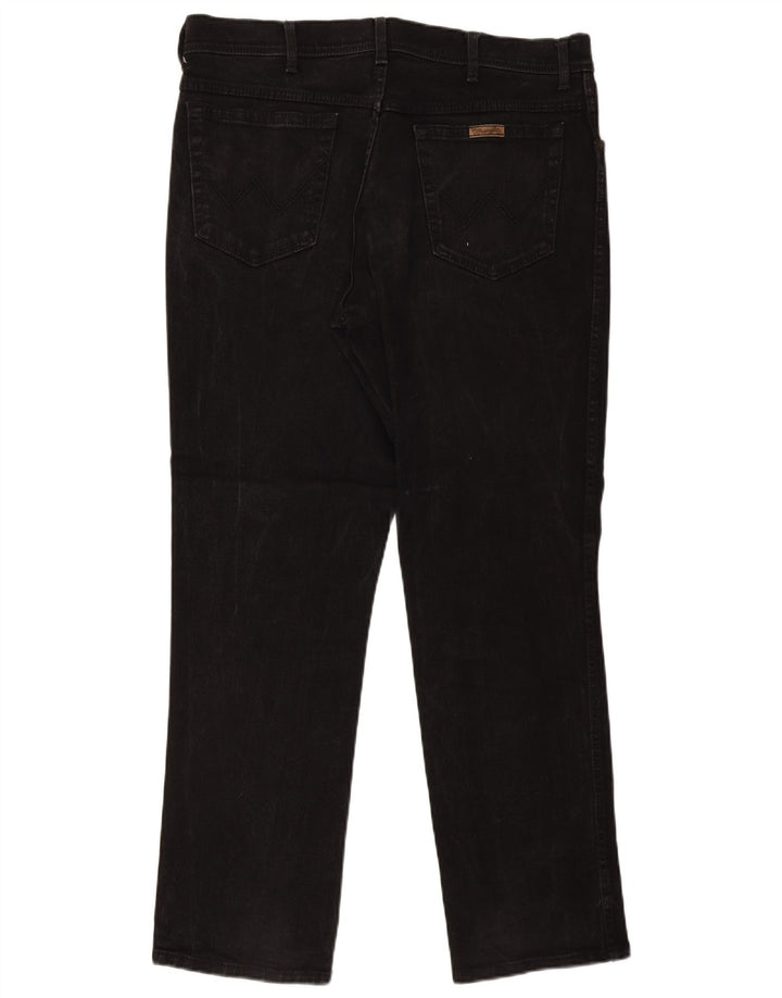 Wrangler masculino regular fit jeans reto W38 L32 algodão preto