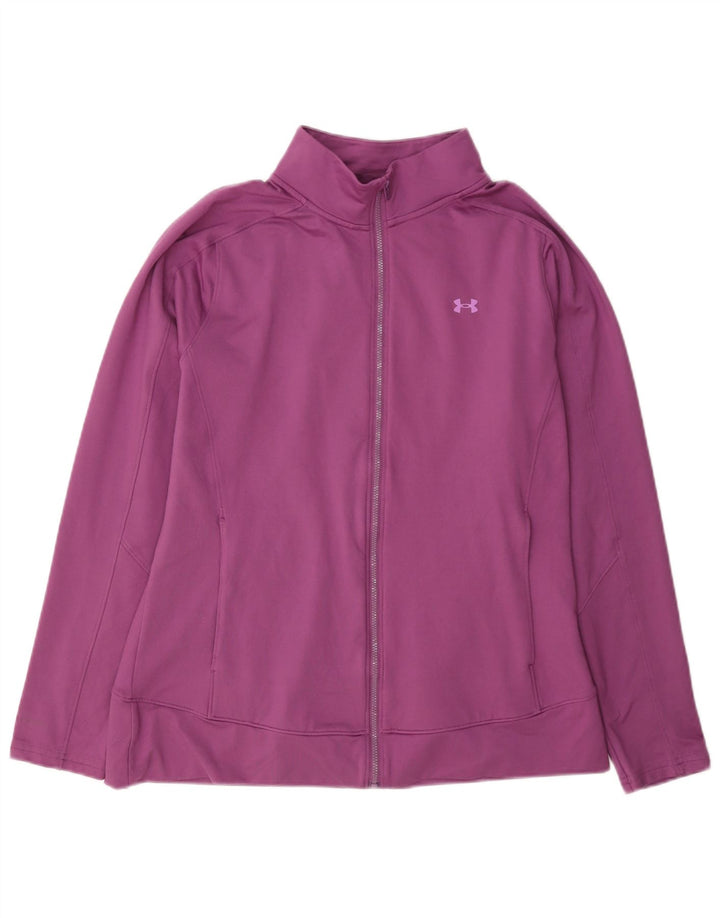 Under Armour Womens Tracksuit Top Jacket UK 14 Grande Roxo Poliéster
