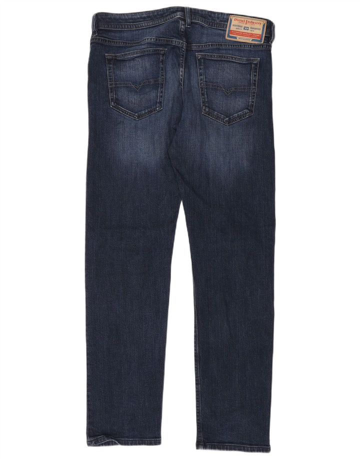 DIESEL Masculino Buster Tapered Jeans W34 L34 Azul Marinho Algodão