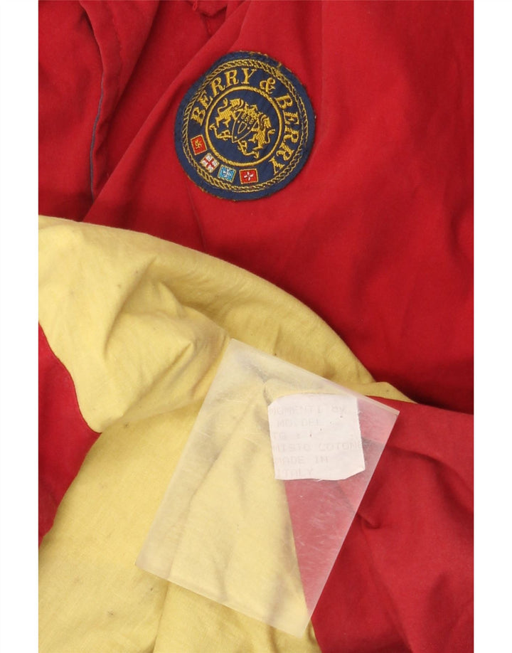 Jaqueta utilitária masculina vintage UK 40 grande algodão vermelho