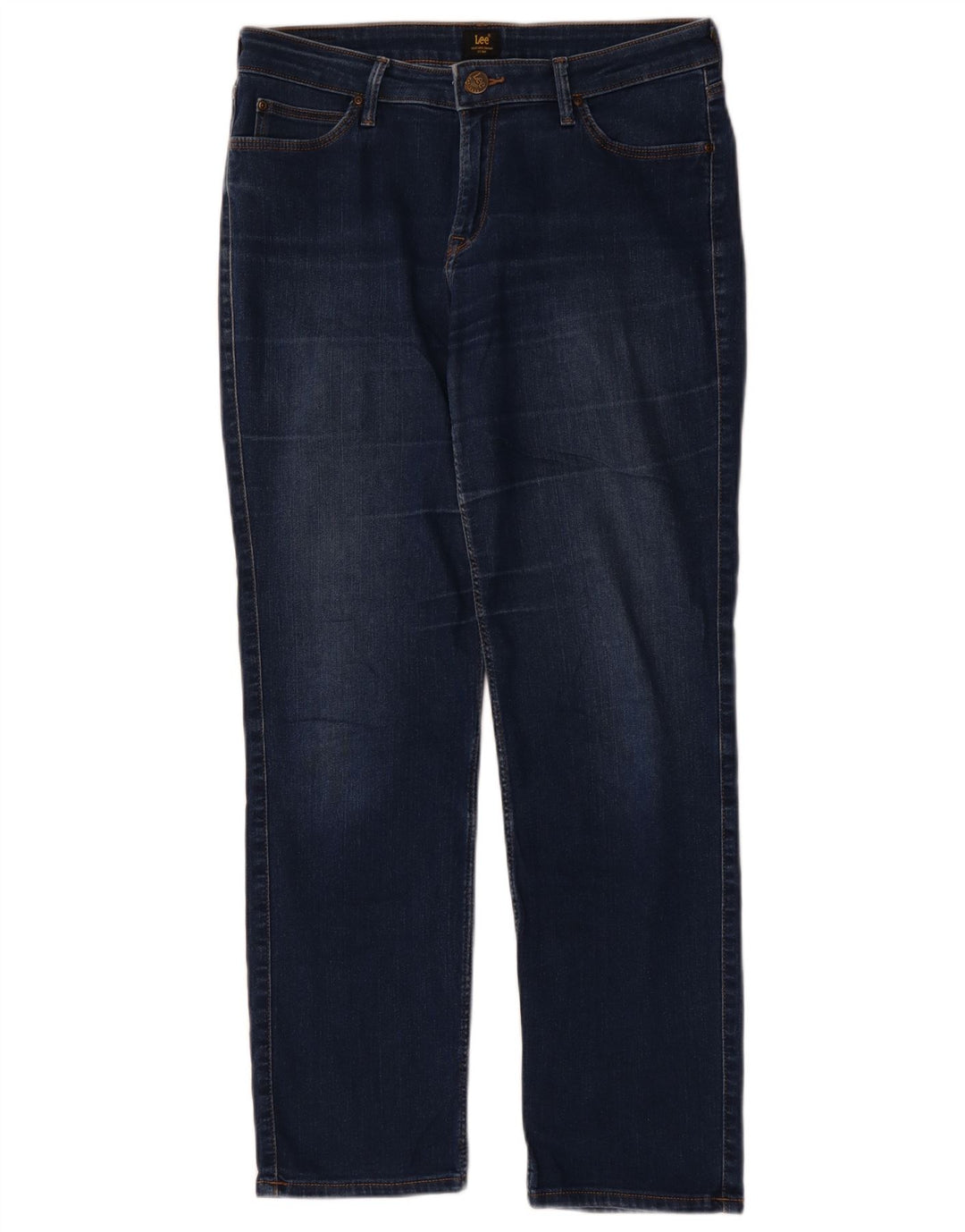 Lee Womens Marion Straight Jeans W31 L28 Azul Algodão