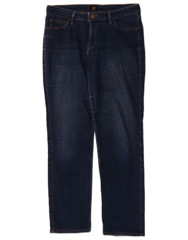 Lee Womens Marion Straight Jeans W31 L28 Azul Algodão