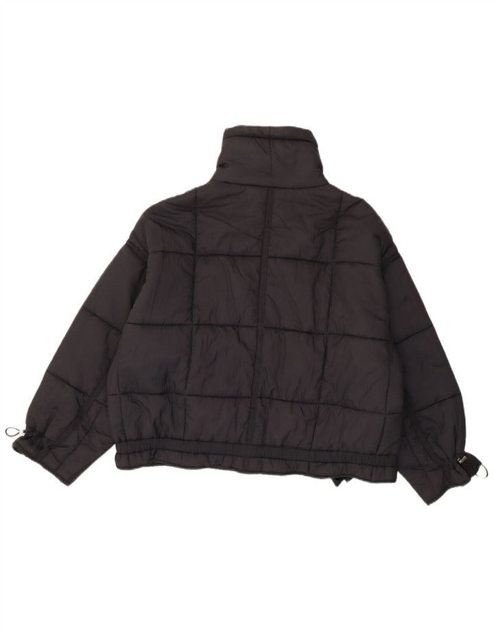 Jaqueta acolchoada oversized feminina Zara UK 14 poliamida preta média