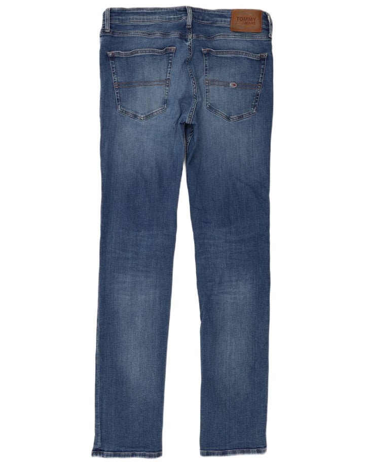 Tommy Hilfiger Masculino Slim Jeans W34 L34 Azul Algodão