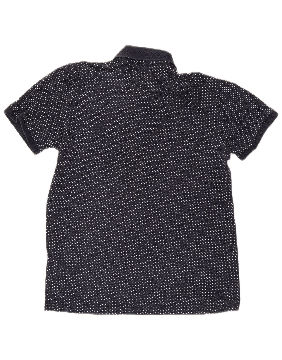 Camisa polo masculina Ted Baker tamanho 3 médio algodão manchado azul marinho