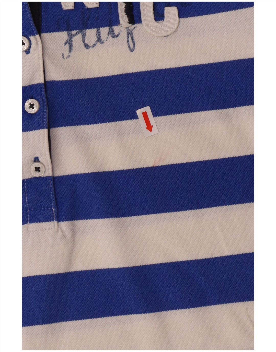 Camisa polo feminina TOMMY HILFIGER com estampa de rugby Reino Unido 10 pequena listrada azul