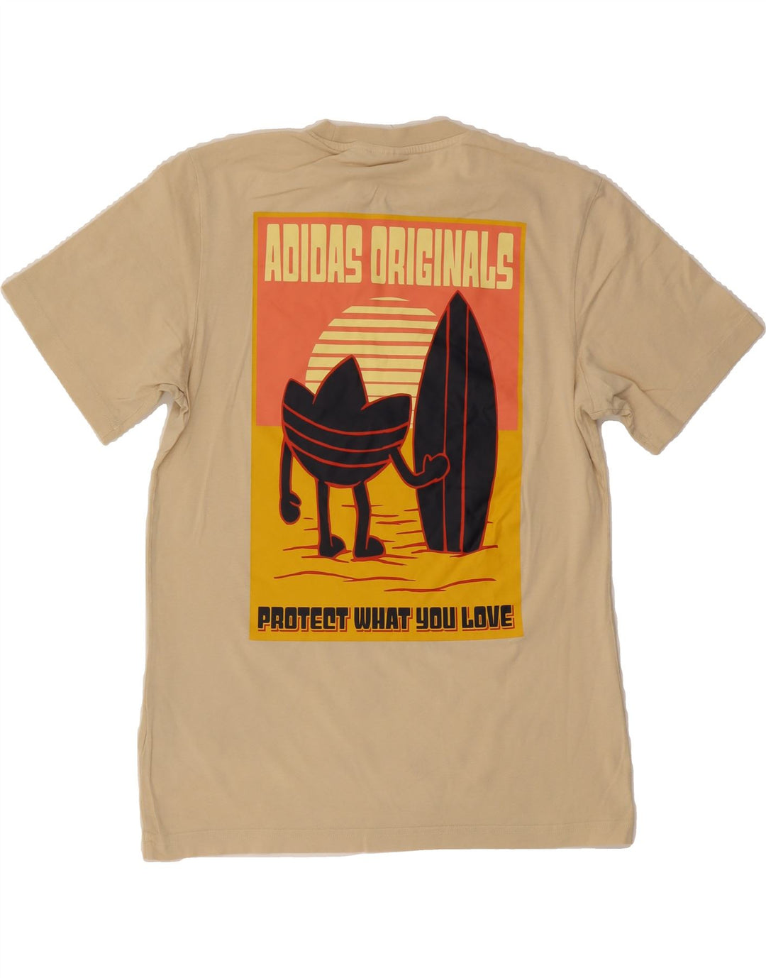 ADIDAS Mens Graphic T-Shirt Top XS Beige Cotton Vintage Adidas and Second-Hand Adidas from Messina Hembry 