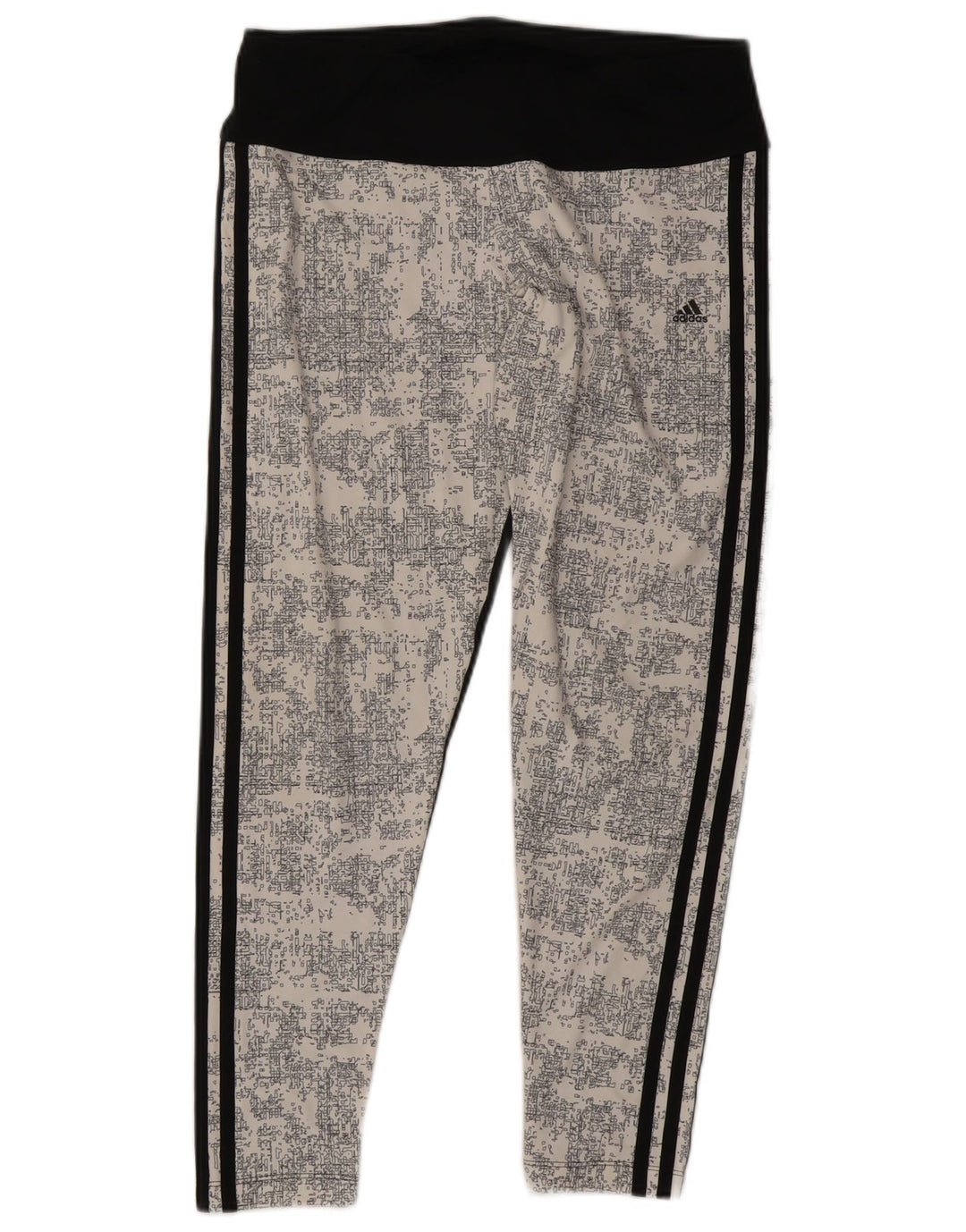 Adidas Womens Climalite Leggings UK 14 Grande Preto Colorblock Poliéster