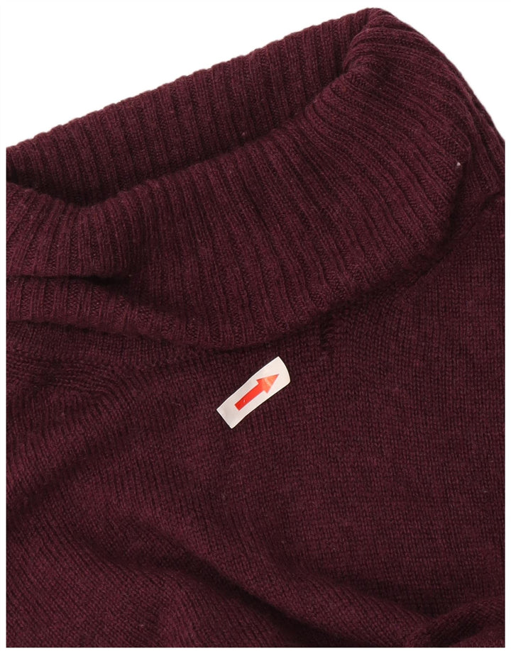 Suéter feminino Marks & Spencer com gola redonda Reino Unido 12 lã média cor de vinho