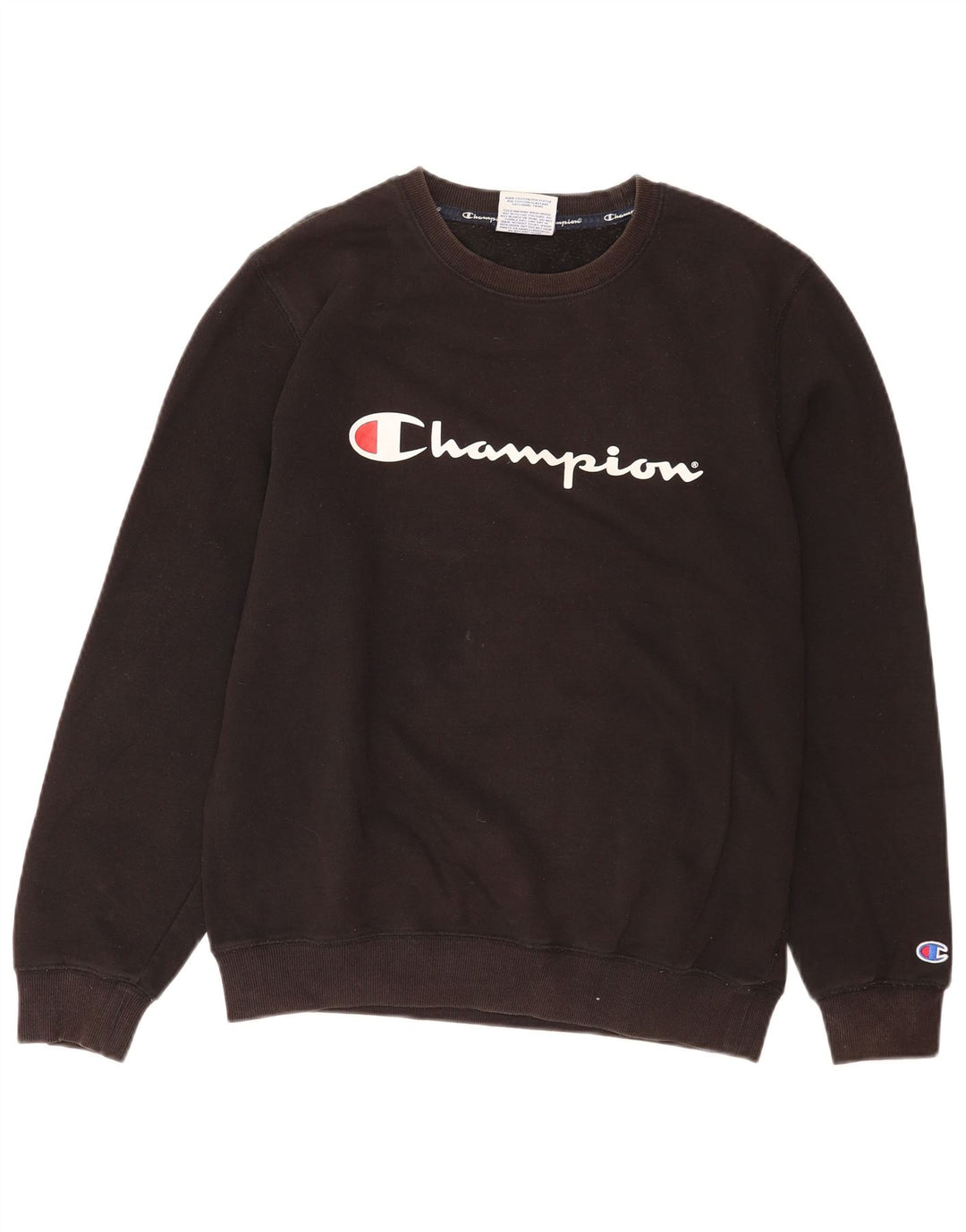 Champion masculino gráfico moletom jumper médio algodão preto
