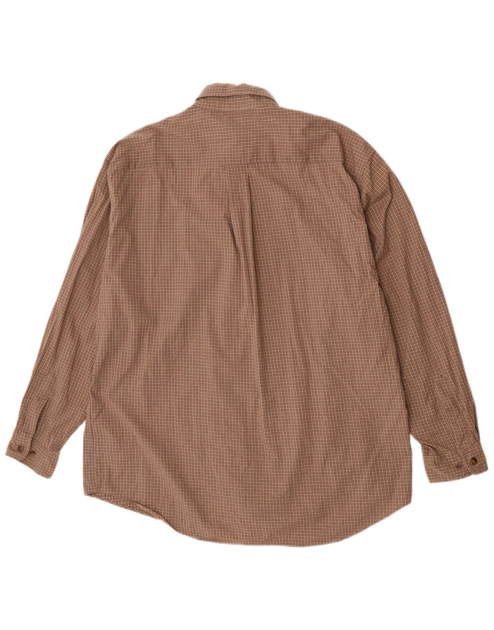 Camisa masculina Dockers grande algodão xadrez marrom