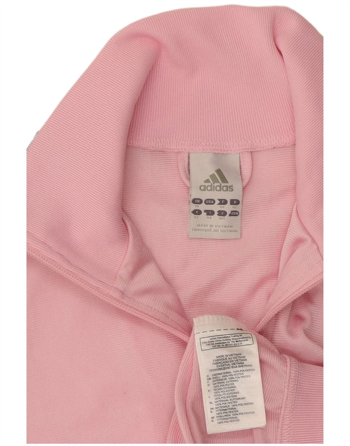 Adidas Womens Tracksuit Top Jacket UK 16 Grande Rosa Poliéster
