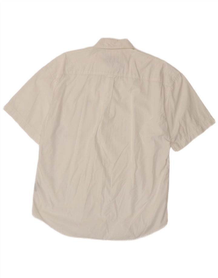 Camisa masculina de manga curta Kappa de algodão branco médio