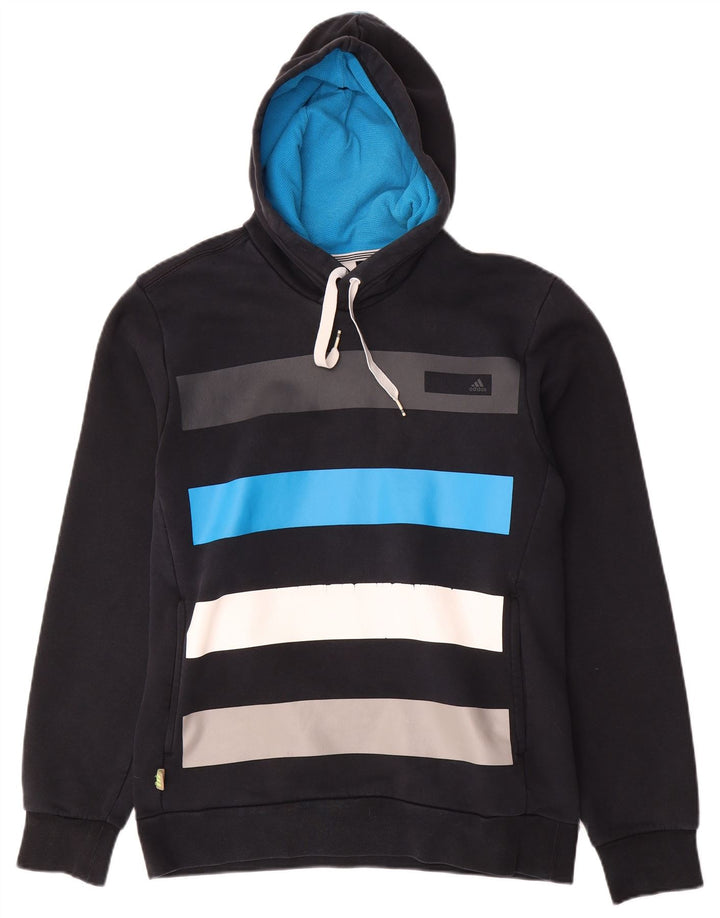 Adidas masculino moletom com capuz médio preto colorblock algodão