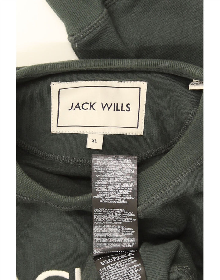 Jack Wills moletom gráfico masculino Jumper XL algodão cáqui