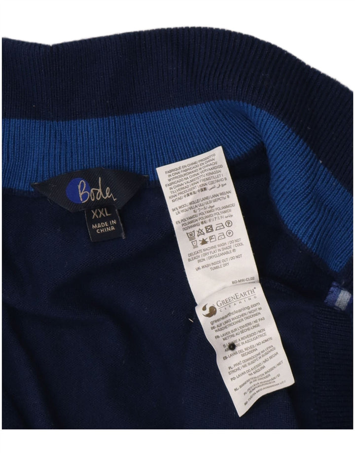 Suéter cardigã feminino Boden Reino Unido 21 2XL lã azul marinho