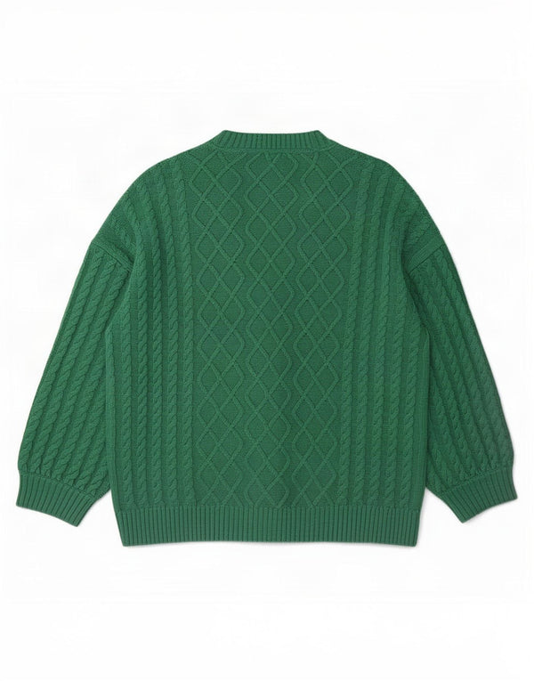 Suéter cardigã feminino grande da Crew Clothing UK 18 XL algodão verde