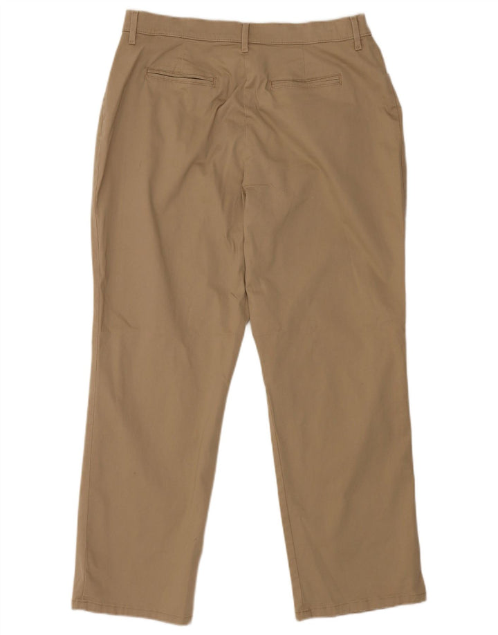 Calça feminina casual reta LEE US 14 XL W34 L28 algodão marrom