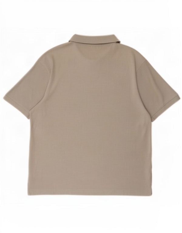 Camisa polo masculina Zara grande algodão listrado cinza
