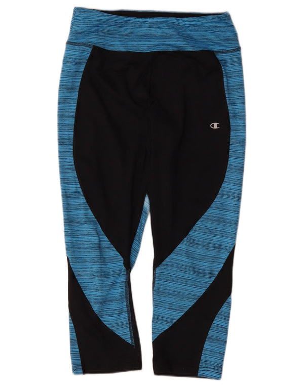 Leggings capri femininas Champion UK 14 poliéster colorblock preto médio