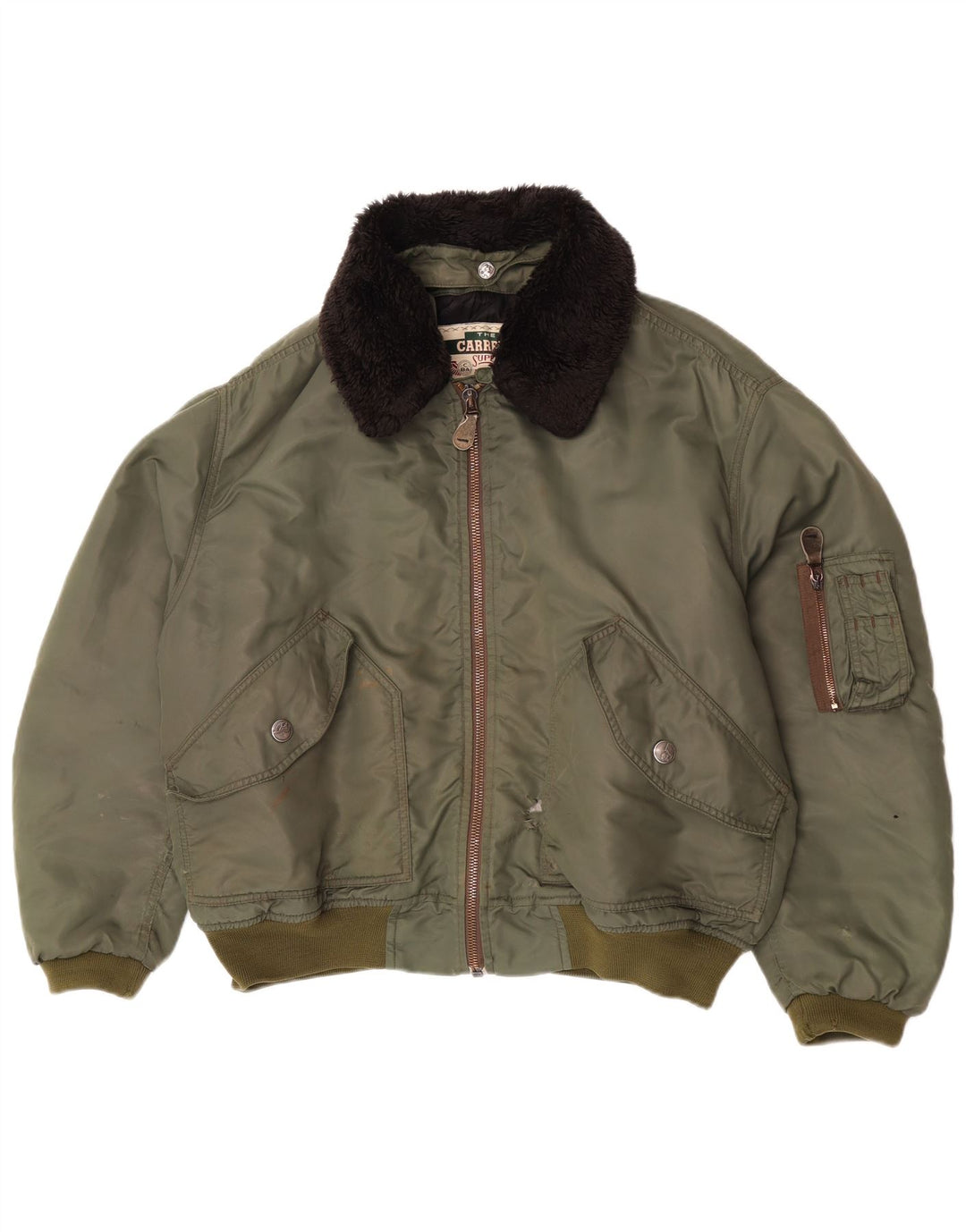 Jaqueta bomber masculina Carrera UK 40 grande cáqui colorblock poliamida