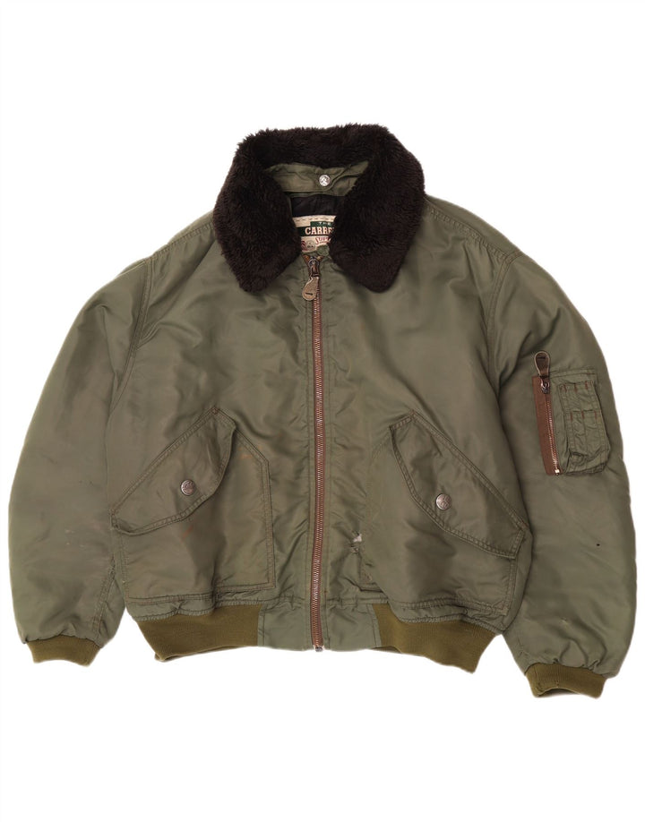 Jaqueta bomber masculina Carrera UK 40 grande cáqui colorblock poliamida