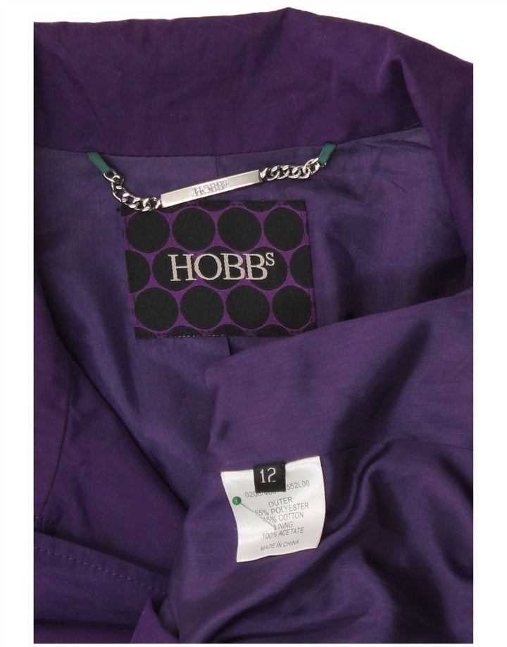 Hobbs Womens Trench Coat UK 12 Poliéster Roxo Médio