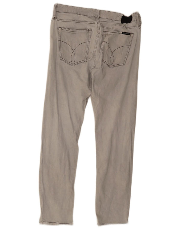 Calvin Klein Masculino Slim Jeans W36 L32 Cinza Algodão