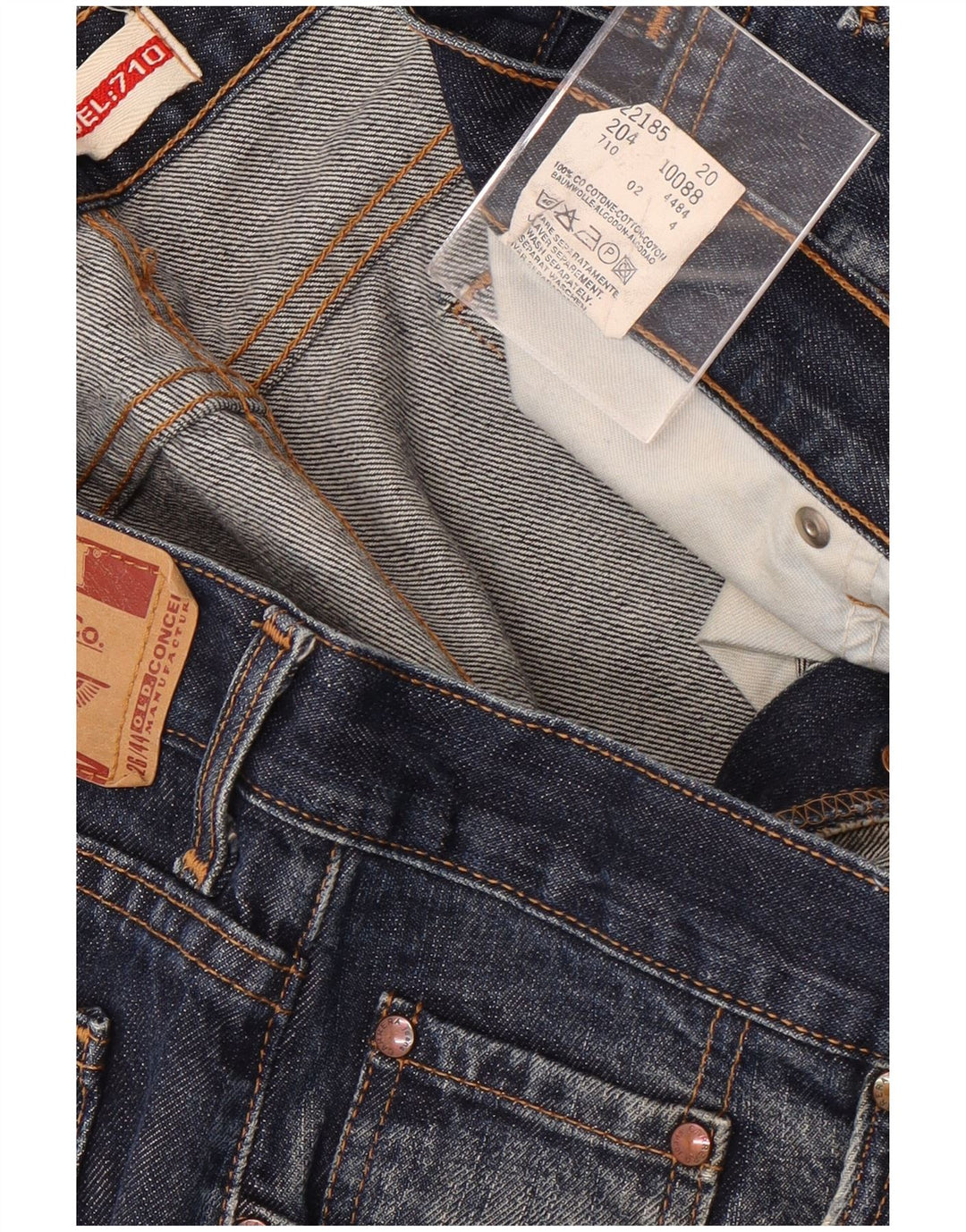 Carrera Masculino 710 Straight Jeans W40 L32 Azul Marinho Algodão