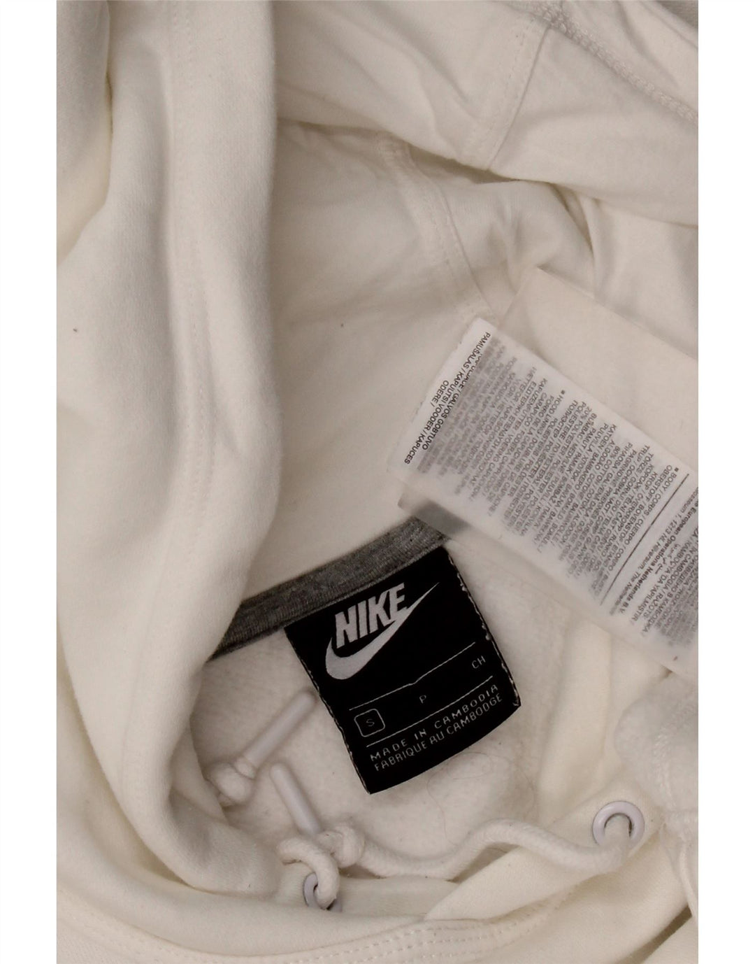 Nike Mens Hoodie Jumper Pequeno Algodão Branco