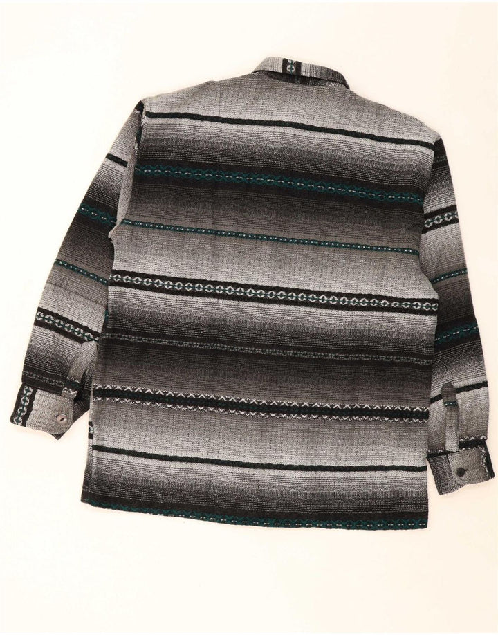 Camisa masculina VINTAGE com listras cinza médio acrílico