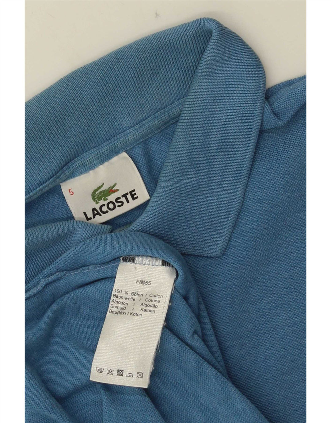 Camisa polo masculina Lacoste tamanho 5 grande algodão azul