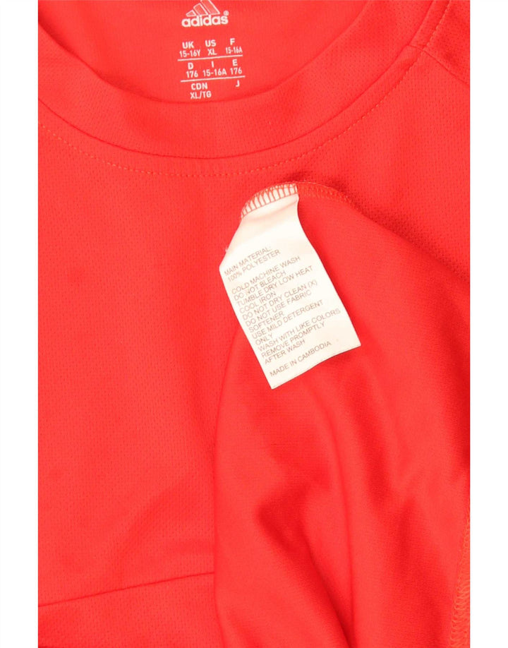 Camiseta Adidas Menino Regular Top 15-16 Anos Vermelho Colorblock Poliéster