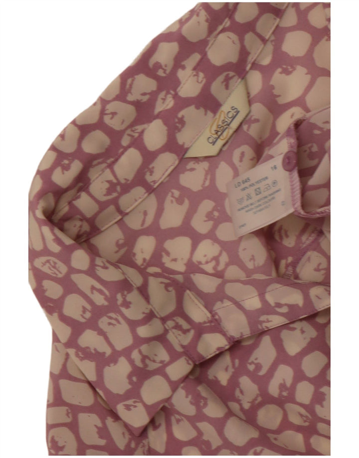 Vestido maxi feminino clássico Reino Unido 16 grande roxo estampa animal poliéster