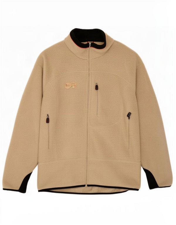 Jaqueta de lã masculina Fila UK 42 XL Bege Colourblock