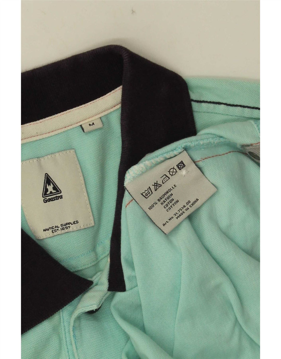 Camisa polo masculina gráfica Gaastra médio azul colorblock algodão