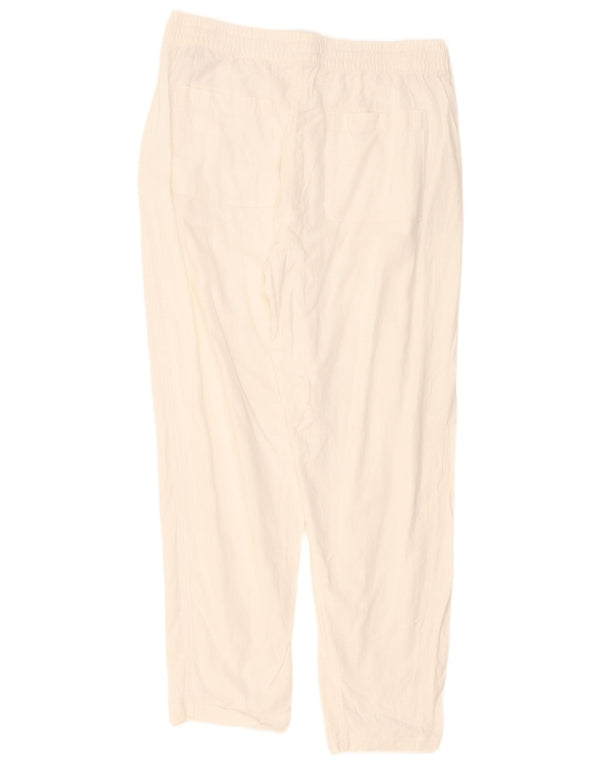 Calça casual feminina Marks & Spencer com pegged Reino Unido 14 grande W32 L28 branca