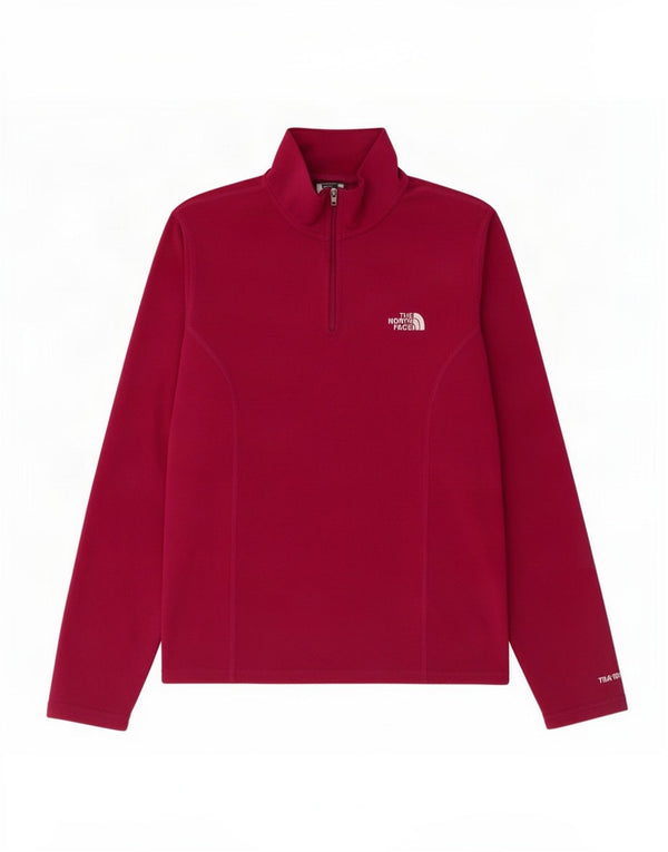 Suéter de lã feminino The North Face com zíper e gola UK 14 poliéster rosa médio