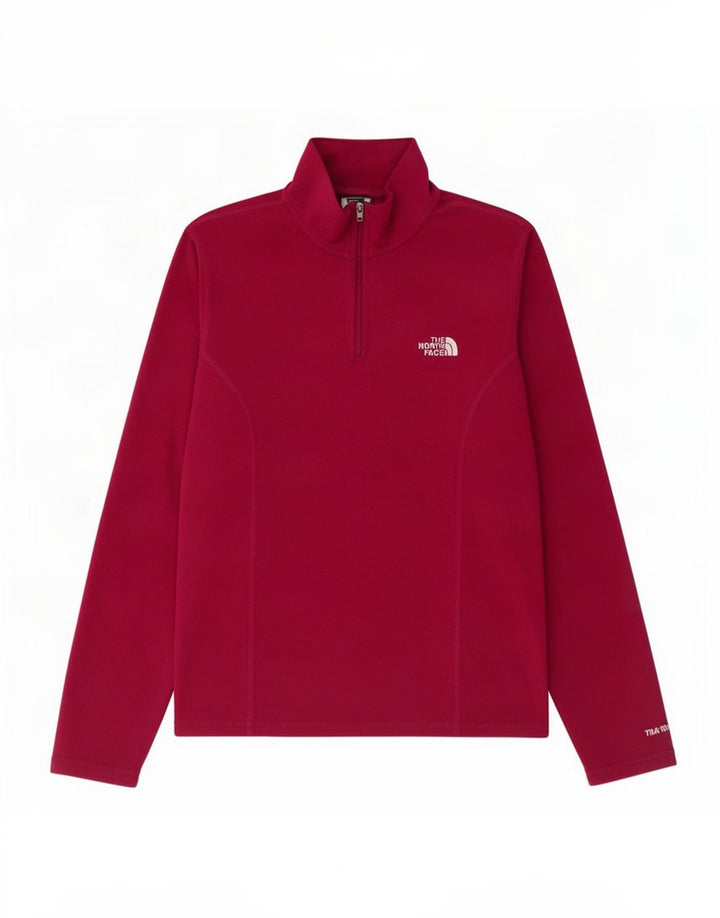 Suéter de lã feminino The North Face com zíper e gola UK 14 poliéster rosa médio