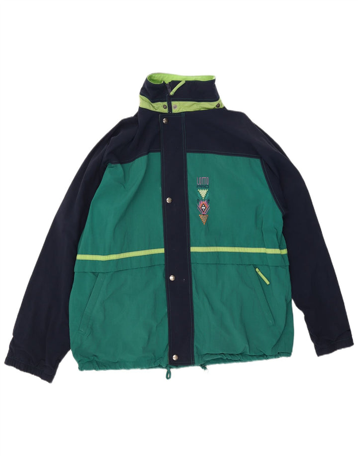Jaqueta corta-vento masculina Lotto grande bloco colorido verde