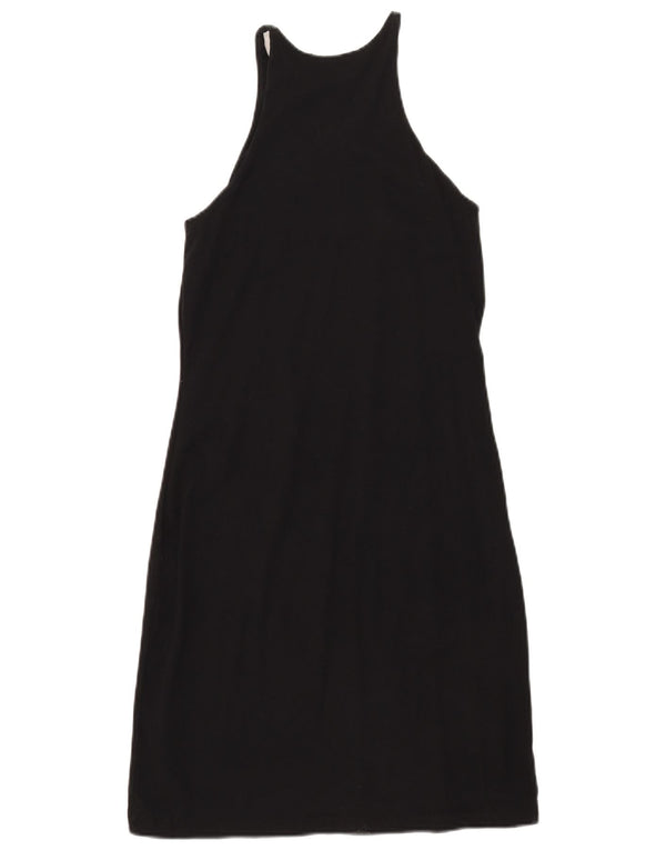 Vestido bodycon feminino sem mangas Zara Reino Unido 8 pequeno algodão preto