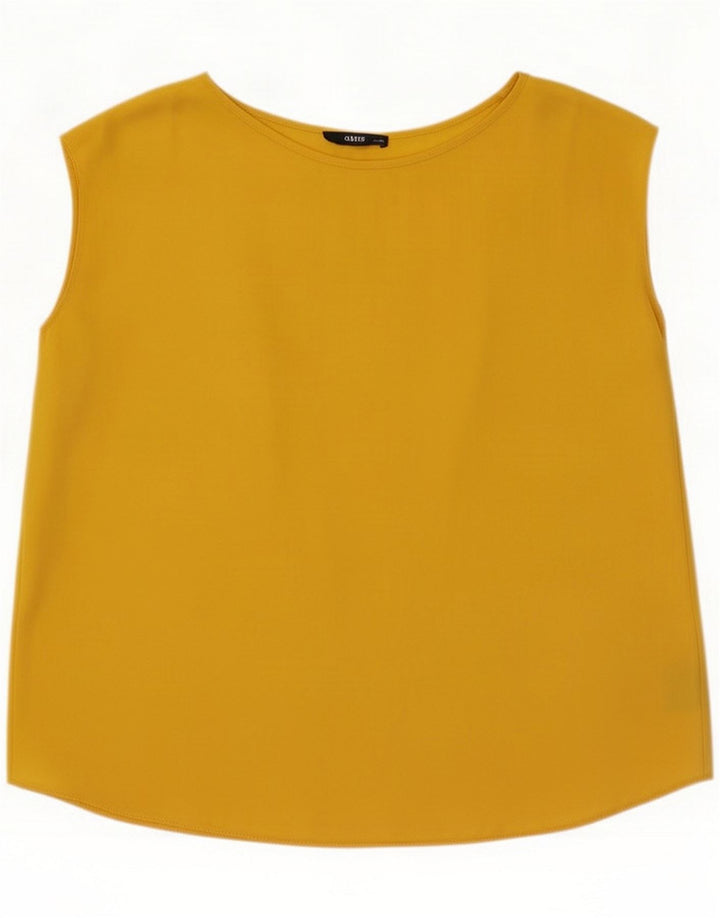 Blusa feminina Oasis UK 14 grande poliéster amarelo