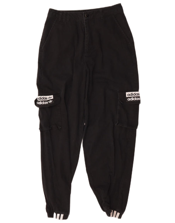 Adidas Womens Graphic Joggers Cargo Trousers UK 8 Small W28 L27 Black