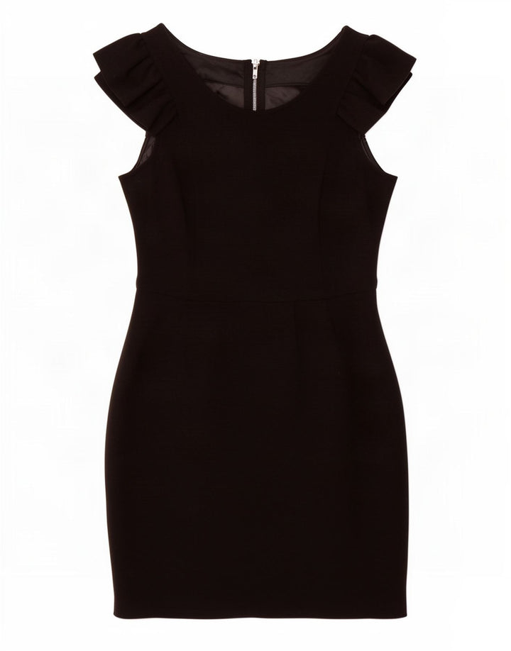 Vestido feminino sem mangas Warehouse UK 12 poliéster preto médio