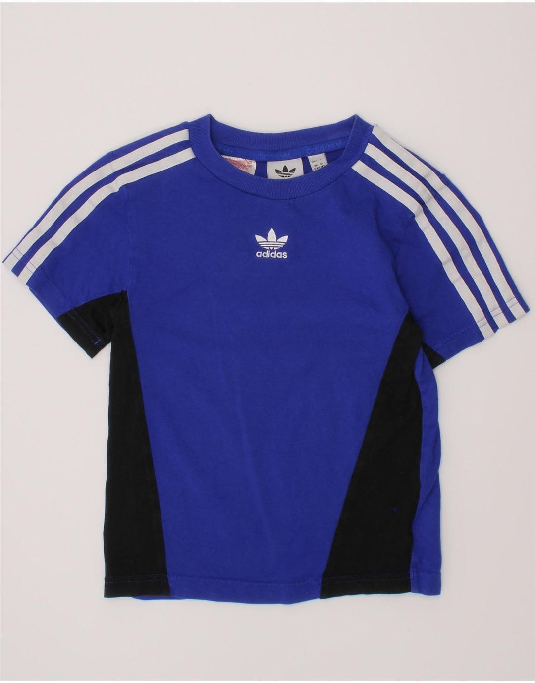 Camiseta Adidas Menino 5-6 Anos Azul Colorblock Algodão