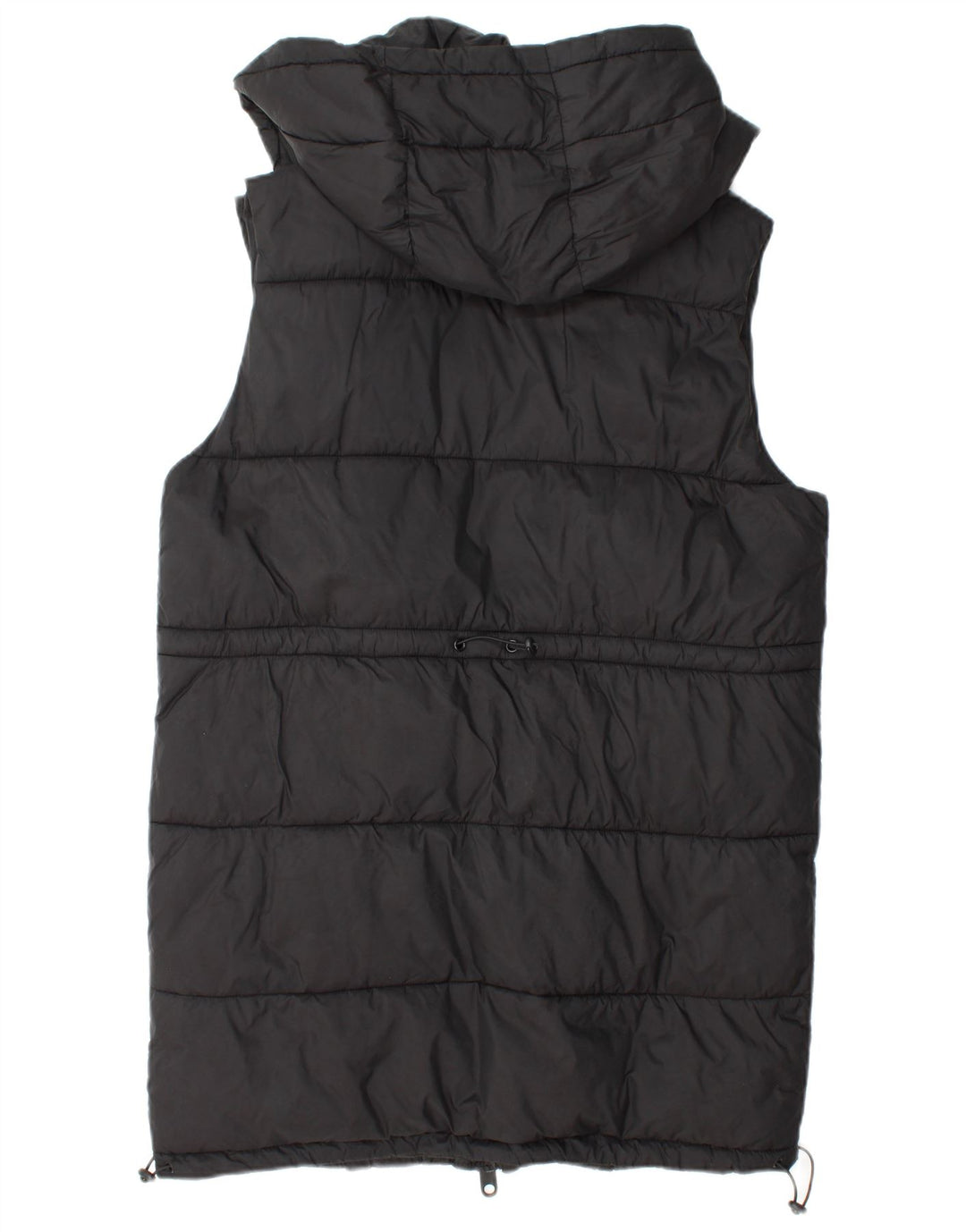 Colete acolchoado com capuz feminino Zara UK 14 poliéster preto médio